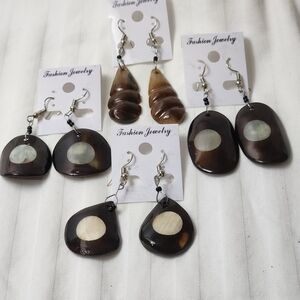 Fashion Jewelry Dark Brown and Cream Earrings Collection